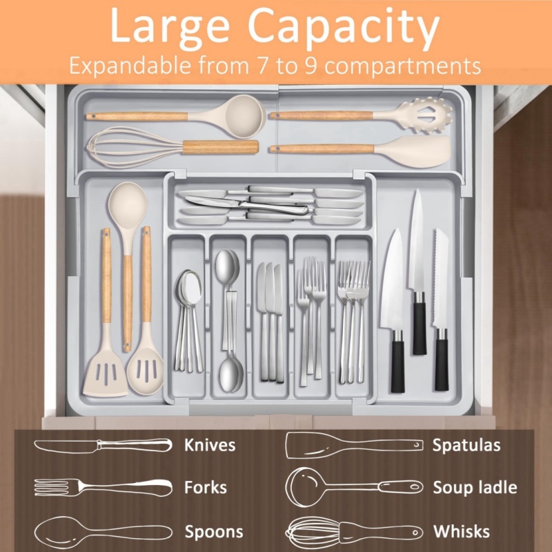 Kitchen Appliances Large - Organizador de Utensílios de Cozinha Expansível