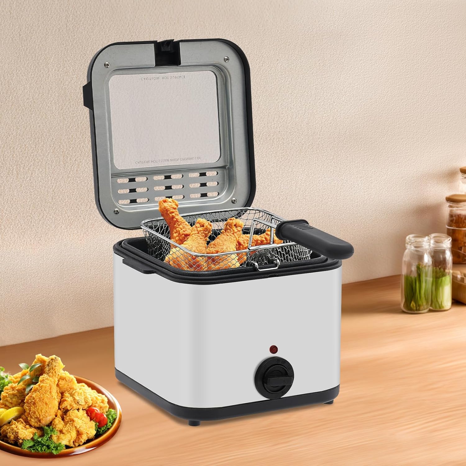 Kitchen Appliances Countertop - Fritadeira Elétrica de Bancada, 2,64qt 1000W,