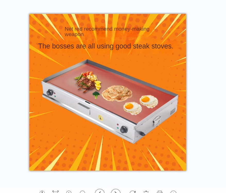 Electric Griddle Pancake - Chapa elétrica comercial, máquina de teppanyaki