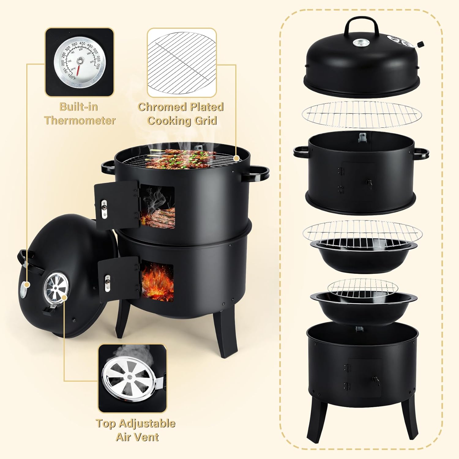 Churrasqueira Vertical a Carvã - Electric Smoker Bbq avaliação e preço